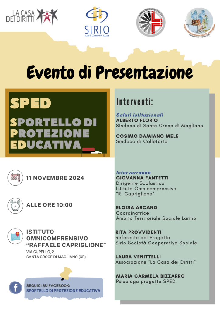 Servizio SPED - Sportello di Protezione Educativa - Cooperativa Sirio Campobasso